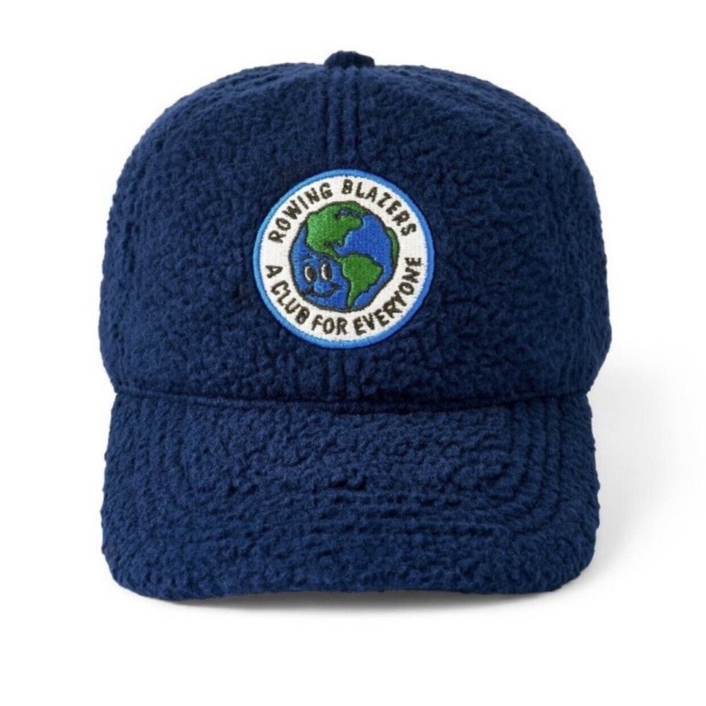 Rowing Blazers x Target Navy Faux Shearling Club For Everyone Logo Baseball Hat